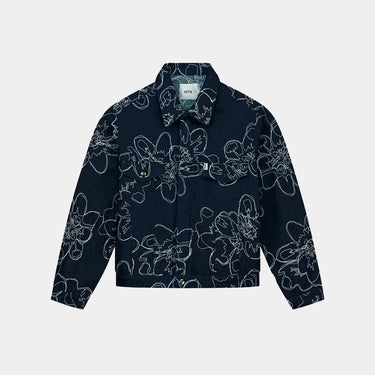 Denim Stitch Flower All over Jacket