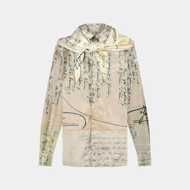 Viscose overhemd met letters
