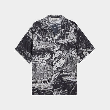 Oversized Camp Collar Zijden Shirt
