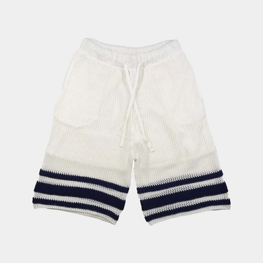 Shane Knit Stripe Short - White
